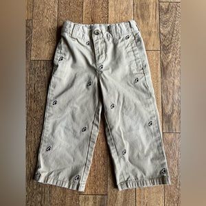 Gymboree khaki pants with footballs